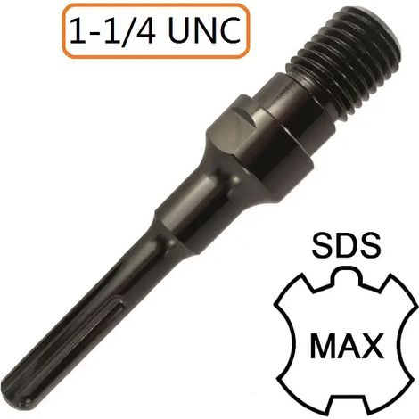 L&H-Cfcahl – Adaptateur SDS MAX 1-1/4' UNC pour foret carottage diamanté 200mm – Acier au carbone trempé – Pour béton armé et matériaux durs