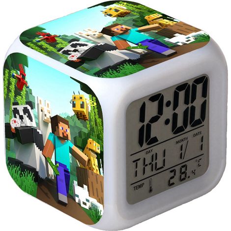 Digitaler Multifunktionswecker Minecraft-Wecker LED-Edition