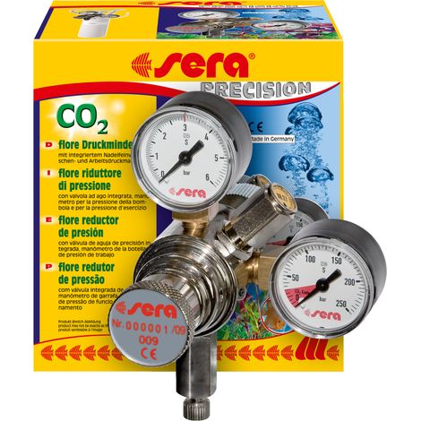 Sera Flore CO2 Druckminderer aus Metall für Aquarien