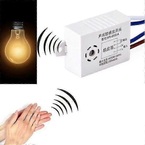 Interrupteur marche/arrêt automatique 220 V avec capteur sonore intelligent (1/4)