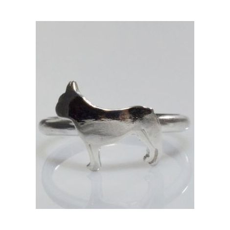 Französische Bulldogge Ring in Sterlingsilber