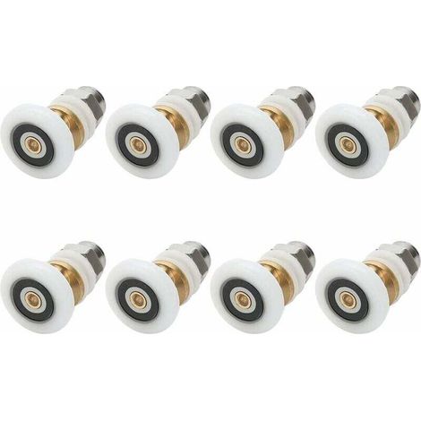 25mm Shower Door Rollers, Sliding Shower Door Roller Bearing for Shower Door, 8 Pieces (1/4)