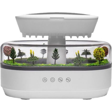 humidificateur Réservoir d'eau de 250 ml gouttes de pluie simulées Lumières à sept couleurs Lecture de musique Réduction du bruit (1/4)