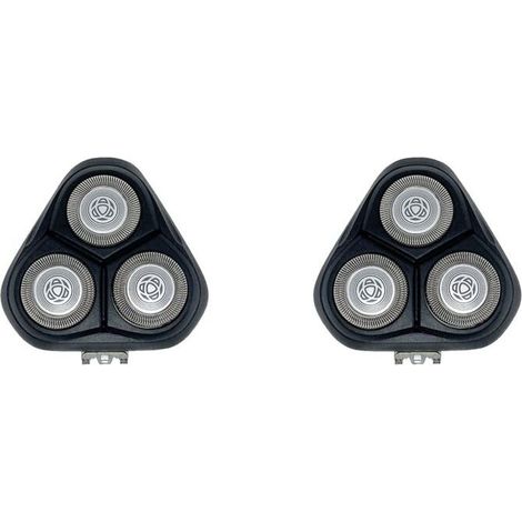 2 têtes de rasoir de rechange, compatibles avec les modèles S3000, S3101-S3206, S4301-S4303, métal et plastique, noir et argent (1/4)