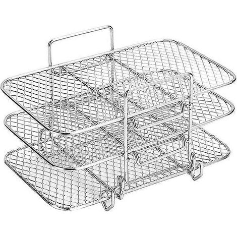 Heteluchtfriteuserek, heteluchtfriteuse van 304 roestvrij staal, droogrek, multifunctionele stapelbare heteluchtfriteuse, accessoires voor koekenpannen (1/5)