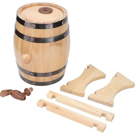 Miniatur-Kiefernholzfass (1,5 l) für die Heimbrauerei von Wein und Bier, Holzfass mit Zapfhahn, handwerkliche Gärungsausrüstung (1/5)