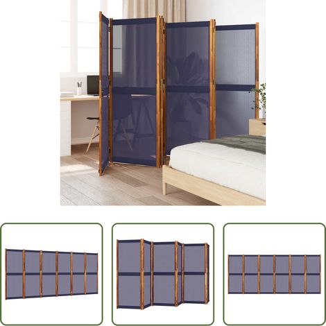 Raumteiler - 6-tlg. Paravent Dunkelblau 420x180 cm (1/5)