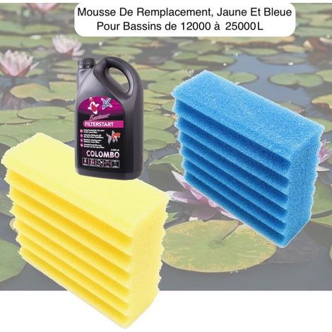 Lot De Mousses De Remplacement, + bactéries 1000ml 1 Mousse Jaune + 1 Mousse Bleue (1/5)