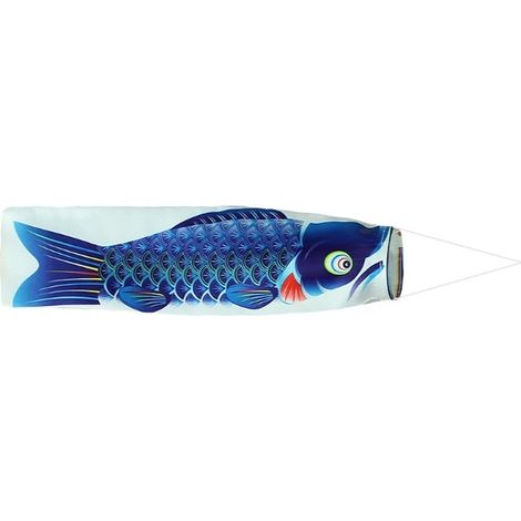 Manche à air poisson bleu, manche à air carpe, banderoles en forme de voilier, décoration suspendue d'extérieur, convient pour le jardin. (1/5)