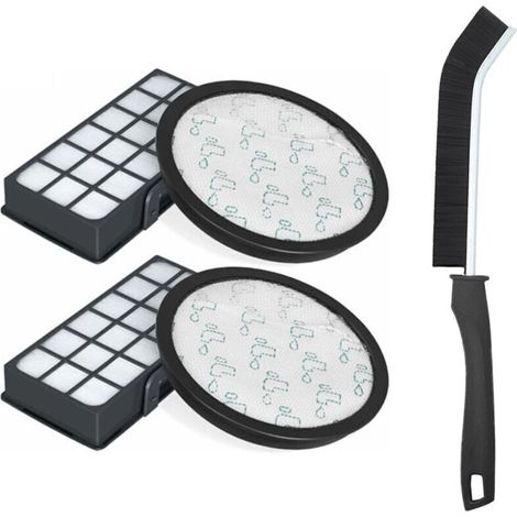Lot de 2 Filtres HEPA pour Rowenta Silence Force Cyclonic 4AAAA RO7647EA RO7663EA RO7676EA RO7681EA (Modèle RO76xx) Aspirateurs, Filtre de Rechange Accessoires ZR903701 H246 Une brosse supplémentaire (1/4)