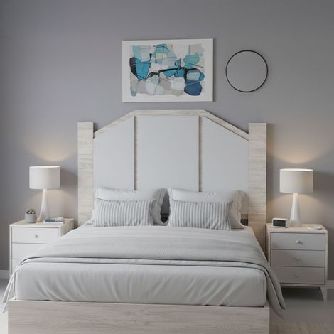Testiera Letto Genzone, Colore Struttura Bianco, 248x33 cm Bianco (1/5)
