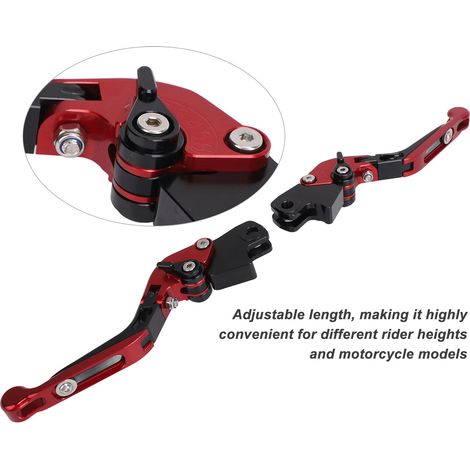 Poignée de frein et de levier de vitesse pour moto aluminium CNC 6061 avec surface anodisée et ajustable pour BMW R1200R R1200RT R1200GS R1200GS Adventure K1600 GT GTL 2011-2016 Red (1/5)