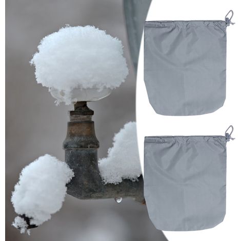 2 ensembles/vente Housse de protection anti-neige pour robinet ménager à usage général, housse de protection anti-gel pour rétroviseur de voiture, 3227CM gris, taffetas de polyester enduit d'argent 19 (1/5)