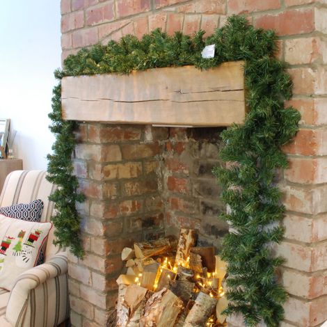 270cm (9ft) x 25cm Samuel Alexander Pine Christmas Garland Decoration Green (1/5)
