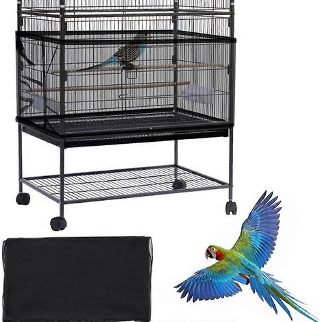 Grand oiseau cage housse, oiseau cage Seeds Catcher, réglable nylon Mesh Net, Birdcage housse Skirt Seeds pour (1/5)