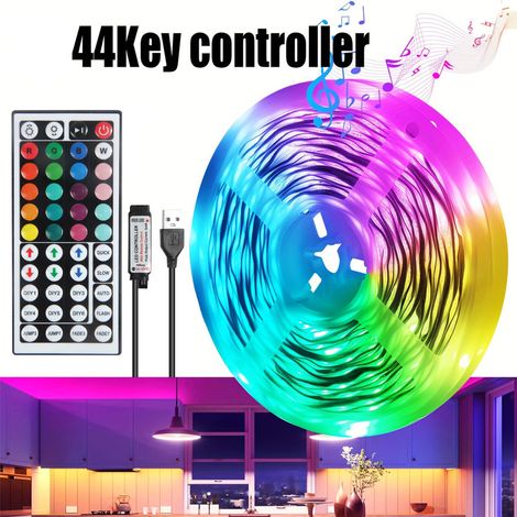 Éclairage d'ambiance, rubans lumineux Ensemble de bande lumineuse avec télécommande infrarouge à 44 touches, carte nue basse (Y176) (1/5)