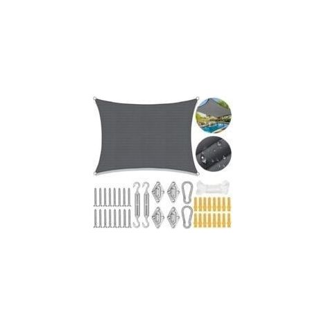 Voile Ombrage Rectangulaire Imperméable 3 2,Protection 95% UV Aux Déchirures Toile Ombrage Exterieur,Voiles D'ombrage pour Patio,Toile D'ombrage Convient pour Le Jardin, Le Patio, L'extérieur, etc (1/5)