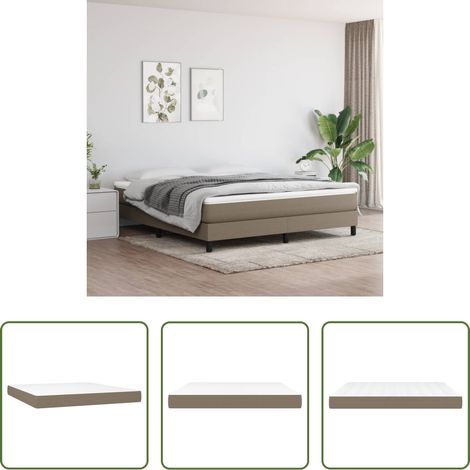 vidaXL Mousse confortable - Matelas de lit à ressorts ensachés fermeté moyenne Taupe 180x200x20 cm Tissu (1/5)