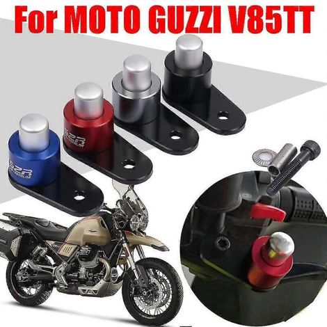 Accessoires pour motos Moto Guzzi V85tt, V85 Tt, V 85 Tt et V 85tt : rampe de stationnement, butée de frein de stationnement, dispositif de verrouillage auxiliaire – Argent (1/5)