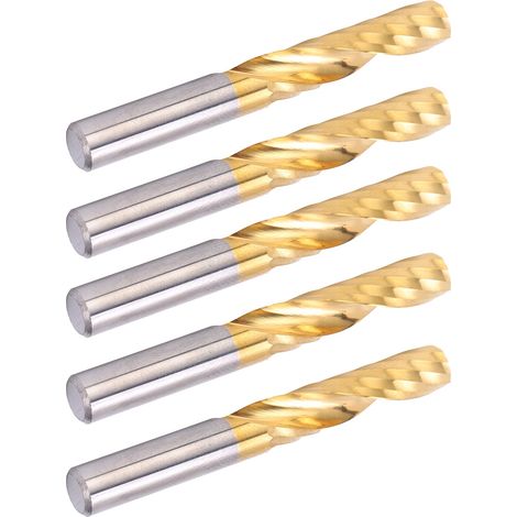 5 fraises à rainurer HSS pour CNC, queue de 6 mm, longueur de coupe 25 mm, acier rapide haute performance