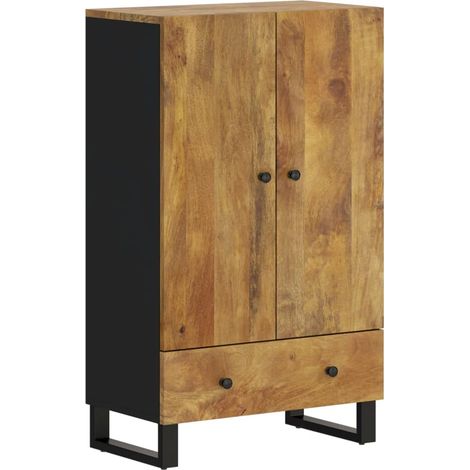 vidaXL Credenza con Cassetto 60x33x100 cm Legno Massello Mango e Ferro (1/5)