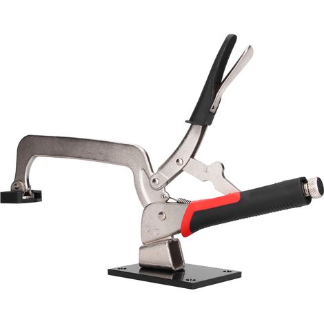 étau d'établi pour le travail du bois, positionnement et fixation par pince rotative mobile (1/5)