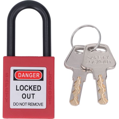 38mm Lockout Tagout Lock Nylon Engineered Dust Proof Energy Isolated Safety Padlock with 2 Keys (1/5)