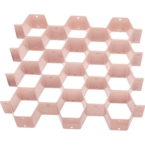 verstellbare Schubladeneinteiler für Küche, Kommode, Schminktisch, Socken, Schreibtisch, Schlafzimmer-Pink (1/5)