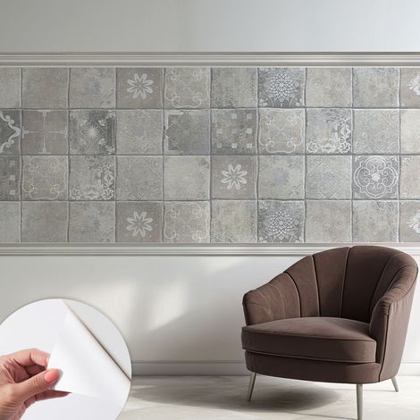Selbstklebend Tapete modern Wohnzimmer - Wanddekoration - einfach anzubringen Dezente Muster 250x104 cm (1/5)