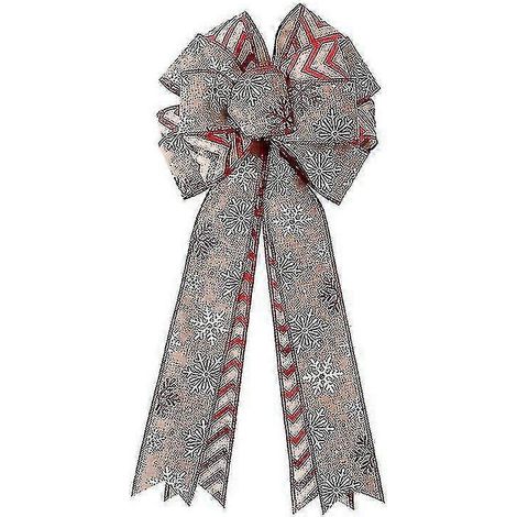 Nœud de Noël à faire soi-même, plusieurs oreilles, grand nœud rayé en érable avec flocon de neige pour loisirs créatifs, mariage, voiture, fête de Noël, boule