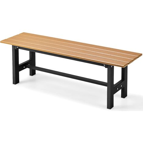 Costway – Banc de jardin 2 places en HDPE et métal – Charge 300 kg – Dimensions 120 x 36 x 40,5 cm – Assise à lattes pour extérieur