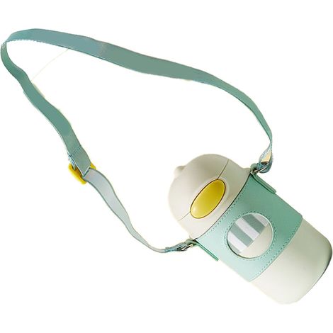 Mug isotherme 320 ml avec paille en silicone, idéal pour les enfants, intérieur en acier inoxydable 316, blanc, 320 ml (1/5)