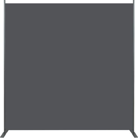 Paravent, un panneau, grand, cloison de séparation, 180 x 180 cm, protection visuelle pour intérieur, autonome, pour bureau, chambre à coucher, salon, salle à manger, bureau - Gris
