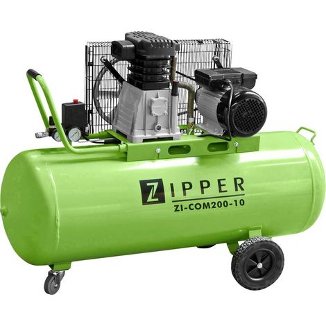 Zipper – Compresseur à entraînement par courroie 230V 200L – Pression max 10 bars – Débit d'air 356 L/min – Moteur 2200W