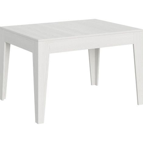 Tavolo "Lecco" allungabile in legno per sala da pranzo -Allungabile fino a 180 cm / Bianco Frassino (1/5)