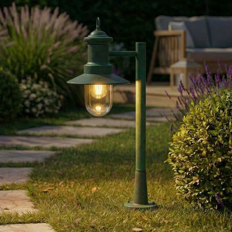 [NEUWERTIG] B-Ware Lindby Wegeleuchte Eloretta LED Gartenlampe Pollerleuchte dimmbar grün 60cm IP44 (1/2)