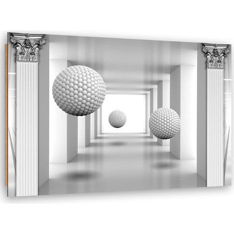 Quadro deco panel, Palle nel tunnel di geometria 3D - 100x70 (1/5)