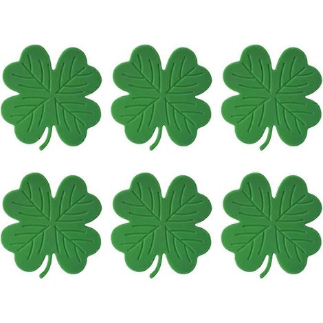 Dessous de verre absorbants vert irlandais à motif trèfle pour la Saint-Valentin (1/5)