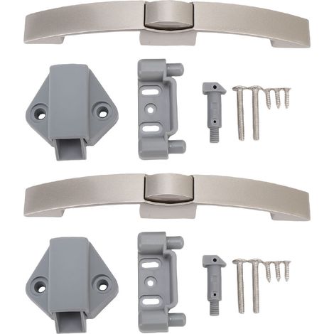 2 pièces bouton poussoir loquet poignée de traction Pearl Ni polyvalent RV sans clé armoire serrure bouton de tiroir pour camping-car maison yachts 128mm / 5 pouces distance de trou (1/5)