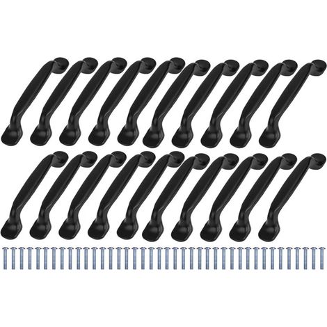 20pcs Poignée de Meuble Cuisine - Poignée Noir Meuble Tirer Entraxe 96mm en Aluminium pour Portes et Armoires avec des vis (1/5)