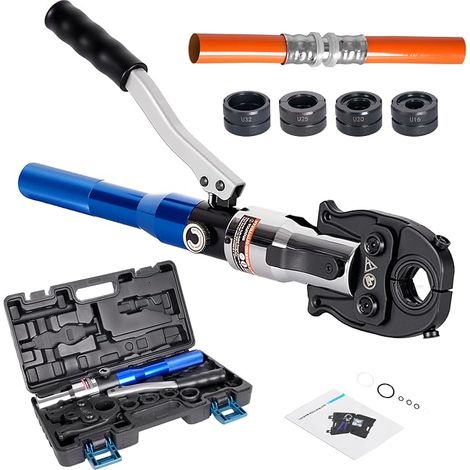 Pince à sertir, outil de sertissage hydraulique avec mâchoires de sertissage, contour en U 16-20-25-32 Jeu d'outils de sertissage, pour tube composite avec raccords en U. (1/5)