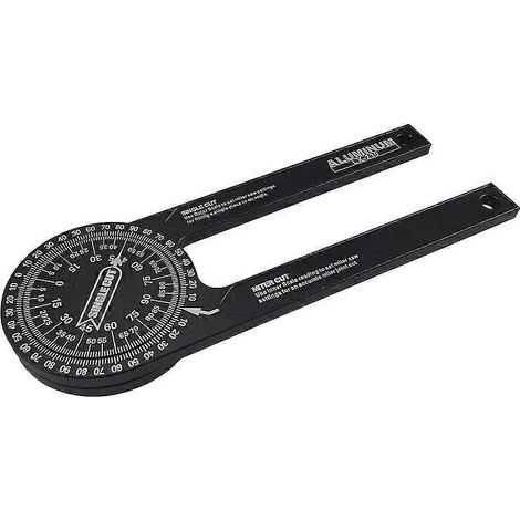 Règle de mesure d'angle en aluminium à 360 degrés, rapporteur pour scie à onglets (1 pièce, noir) (1/5)