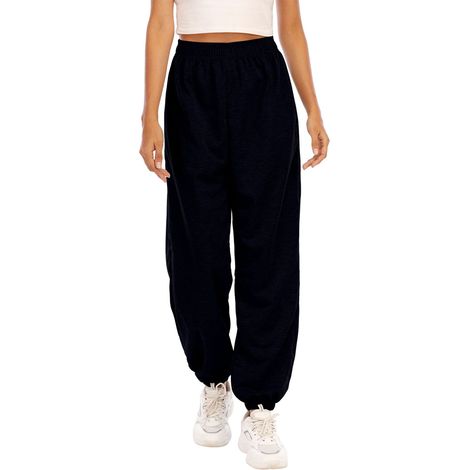 Pantalon De Jogging - Taille Élastique - Coupe Ample - Pour Femme - Unicolore - 1 Pièce (1/5)