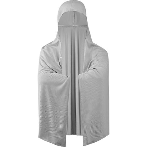 Bonnet de bain unisexe gris, grand format, protège la nuque et le dos du soleil grâce à son tissu rafraîchissant. (1/5)