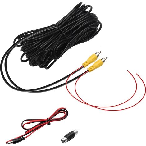 Cable Video Camera de Recul de 10M Prise Vidéo RCA Jaune, pour Moniteur rt Caméra de Recul Avec 1M Câble D'Alimentation DC et 1 Adaptateur RCA Femelle (1/5)
