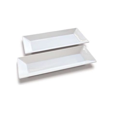 Piatto rettangolare in Porcellana Bianco Kimi 34 x 14 cm (1/2)