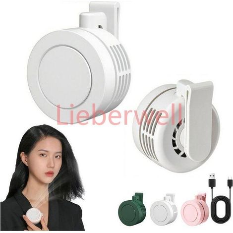 900mAh Quiet Mini Bladeless Neck Fan with Adjustable Portable Clip, LED Display, 6 Speeds, 8H Timer, 100ml Water Tank (1/5)