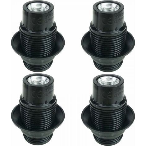 Noir Support D'ampoule E14, 4 Pièces Douille E14, Ampoule à Douille E14, Douille D'ampoule Solide, Adaptateur Noir Socket