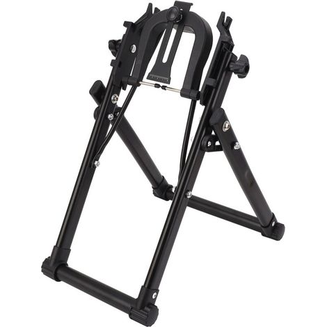 SJLERST Support de roue à vélo, Stand professionnel pliable en fer triangulaire en fer pour les roues avant / arrière du support de réparation de vélo gradué pour le vélo de montagne, le vélo de route