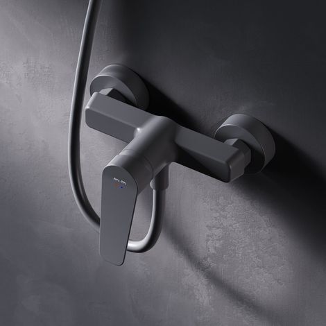 AM.PM Duscharmatur Einhebel Brausebatterie Schwarz Armatur Mischbatterie Brausearmatur Brausebatterie Wasserhahn Bad Mischbatterie Dusche (1/5)